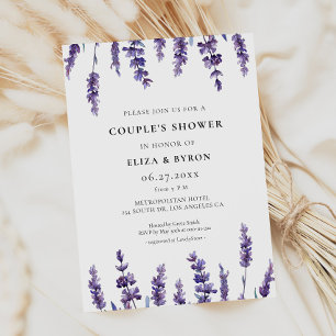 Elegante Bloemen Lavendel Paar Douche Kaart