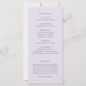 Elegante Bloemen Lavendel Trouwprogramma (Achterkant)