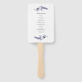 Elegante Bloemen Lavendel Trouwprogramma Handwaaier (Achterkant)