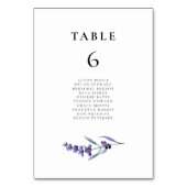 Elegante Bloemen Lavendel Trouwstoel Grafiek Kaart (Voorkant)