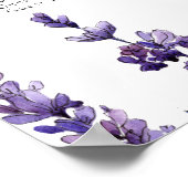 Elegante Bloemen Lavendel Trouwstoel Grafiek Poster (Hoek)