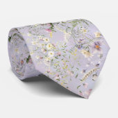 Elegante Bloemen Lavendel Trouwstropdas Stropdas (Opgerold)