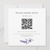 Elegante Bloemen Lavendel Vierkante bruiloft Kaart (Achterkant)