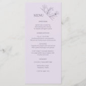 Elegante Bloemen Lavendel Wedding Menu (Voorkant)