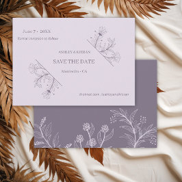 Elegante Bloemen Lavendel Wedding Save the Date