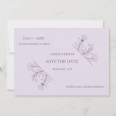 Elegante Bloemen Lavendel Wedding Save the Date (Voorkant)