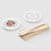 Elegante Bloemen Lijst Doop Hand Fan Handwaaier (Niet-gemonteerd)