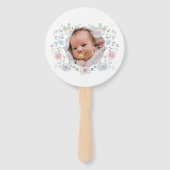 Elegante Bloemen Lijst Doop Hand Fan Handwaaier (Voorkant)