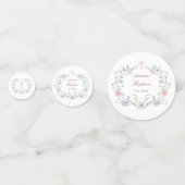 Elegante Bloemen Lijst dooptafel Confetti (Achterkanten)