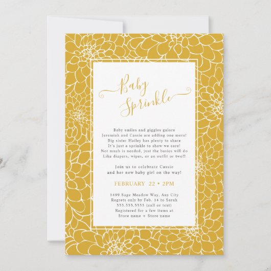 Elegante Bloemen Lijst KLEUR VERANDEREN Baby Stroo Kaart (Voorkant)