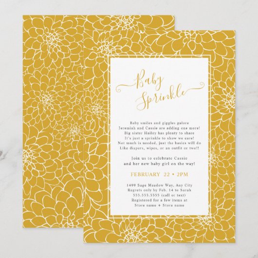 Elegante Bloemen Lijst KLEUR VERANDEREN Baby Stroo Kaart (Voorkant / Achterkant)