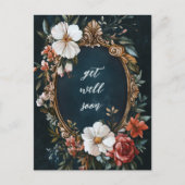 Elegante Bloemen Lijst  KRIJGEN SNEL GOED Briefkaart (Voorkant)