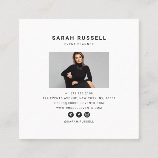 Elegante bloemen lijst roze marineblauwe evenement vierkante visitekaartje (Achterkant)