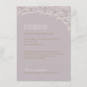 Elegante bloemen lila rustieke bruiloft accommodat informatiekaartje (Voorkant)