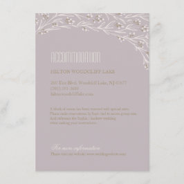 Elegante bloemen lila rustieke bruiloft accommodat informatiekaartje