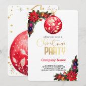 Elegante bloemen, magische kerst rode Ornamenten Kaart (Voorkant / Achterkant)