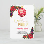 Elegante bloemen, magische kerst rode Ornamenten Kaart (Staand voorkant)