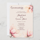 Elegante Bloemen Magnolia Quinceañera CUSTOM Kaart (Voorkant)