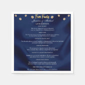 Elegante Bloemen Marine Blauw & Goud Wedding Fun F Servet (Voorkant)