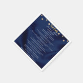 Elegante Bloemen Marine Blauw & Goud Wedding Fun F Servet (Hoek)