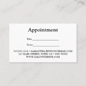 Elegante Bloemen Marine Blauwe Stralende Bloei Afsprakenkaartje (Achterkant)