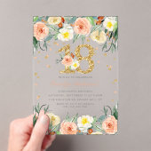 Elegante Bloemen Meisjes 18e verjaardag Acryl Uitnodigingen (Insitu (Draagbaar))