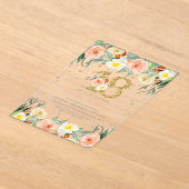 Elegante Bloemen Meisjes 18e verjaardag Acryl Uitnodigingen (Laagn)