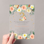 Elegante Bloemen Meisjes 3e verjaardag Acryl Uitnodigingen (Insitu (Draagbaar))