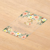 Elegante Bloemen Meisjes 3e verjaardag Acryl Uitnodigingen (Laagn)