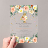 Elegante Bloemen Meisjes 4e verjaardag Acryl Uitnodigingen (Insitu (Draagbaar))