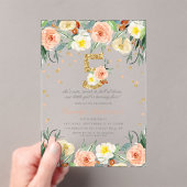 Elegante Bloemen Meisjes 5e verjaardag Acryl Uitnodigingen (Insitu (Draagbaar))