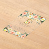 Elegante Bloemen Meisjes 5e verjaardag Acryl Uitnodigingen (Laagn)