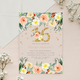 Elegante Bloemen Meisjes Sweet 16 Verjaardag Acryl Uitnodigingen