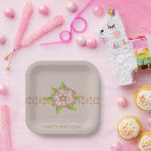 Elegante bloemen met beige papieren bordje (Feest)