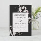 Elegante Bloemen met Dramatische Zwarte Bladeren B Kaart (Staand voorkant)