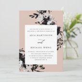 Elegante Bloemen met Dramatische Zwarte Bladeren B Kaart (Staand voorkant)