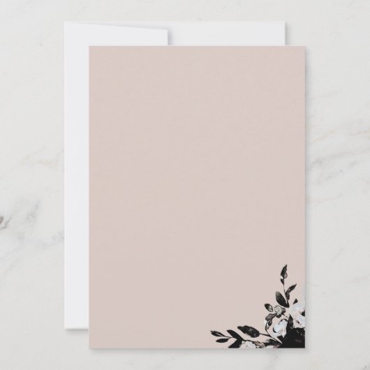 Elegante Bloemen met Dramatische Zwarte Bladeren B Kaart (Achterkant)