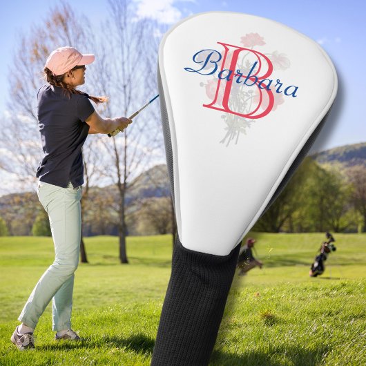 Elegante Bloemen met Gepersonaliseerde Monogram Na Golfheadcover