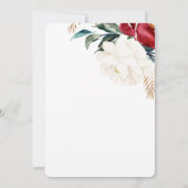 Elegante bloemen met groen Kerstbruiloft Kaart (Achterkant)