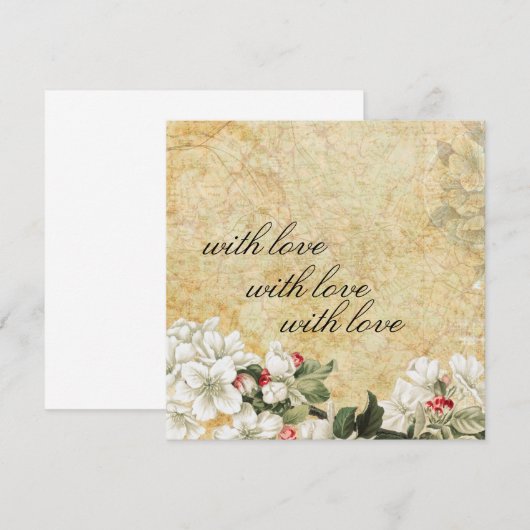 Elegante  bloemen met liefdeskaart bedankkaart (Voorkant / Achterkant)