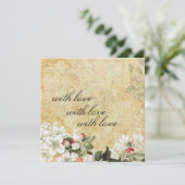 Elegante  bloemen met liefdeskaart bedankkaart (Staand voorkant)