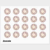 Elegante bloemen met monogram ronde sticker (Vel)
