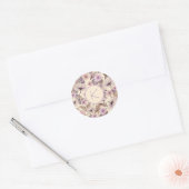 Elegante  bloemen met monogram ronde sticker (Envelop)