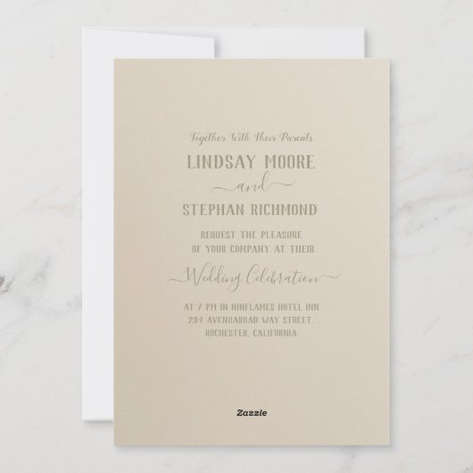 Elegante Bloemen met Romantische Rustige bruiloft Feestdagenkaart (Achterkant)