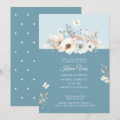 Elegante Bloemen Met Vlinders Dood Jubileum Kaart (Voorkant / Achterkant)