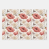 Elegante  Bloemen met Vlinders Inpakpapier Vel (Voorkant 2)