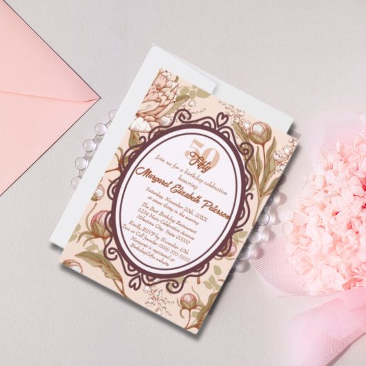  Elegante Bloemen Milestone Verjaardag voor Vrouwe Kaart