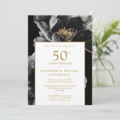 Elegante Bloemen Modern Chic 50e Jubileum Kaart (Staand voorkant)