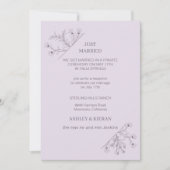 Elegante Bloemen Moderne Lavendel Net Getrouwd Kaart (Voorkant)