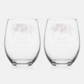 Elegante Bloemen Moeder van de bruid bruidegom Wijnglas Zonder Voet (Achterkant)